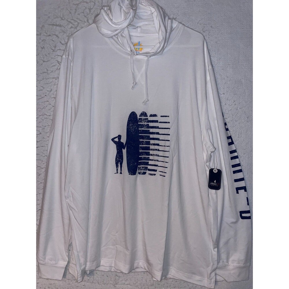 Johnnie-O Arden Performance Surf T-Shirt Hoodie White Mens Size XL UPF50 nwt